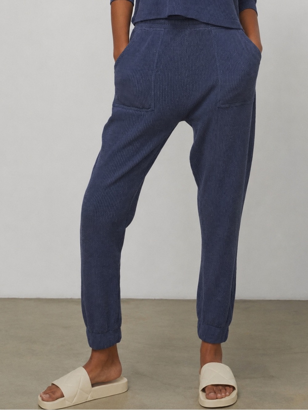 Lunya Restore Thermal Drapped Jogger Washed Blue Small